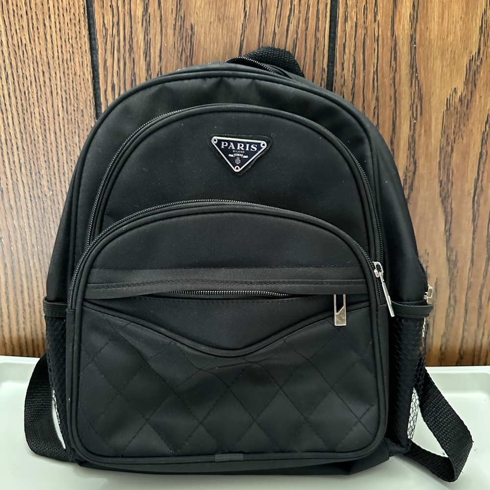 Black Quilted Women's Backpack